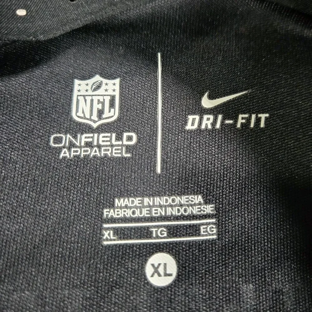 Mens Nike Dri-FIT Atlanta Falcons NFL On Field Apparel XL Polo Black
